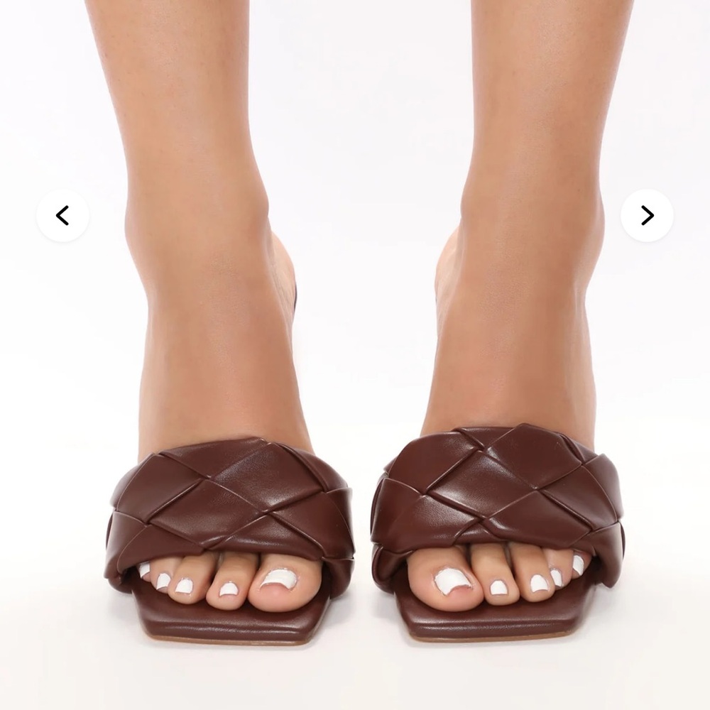 Fashion Nova Brown Woven Heels